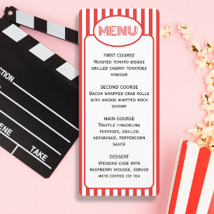 Temapartyet Popcorn Red and White Stripe Movie Meny
