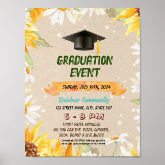 Temapelör för Cute Solros studenten Poster