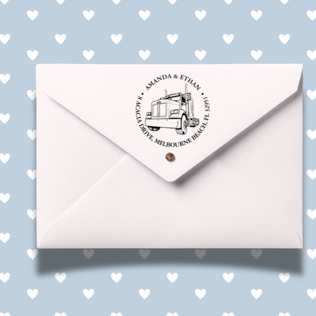 Temat Bandit Semi Lastbil Självfärgande Stämpel (Perfect for truckers—add a personal touch to every document today!)