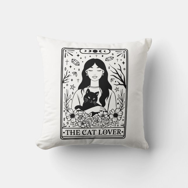 Temat för katter Lover Tarot Kudde (Framsida)