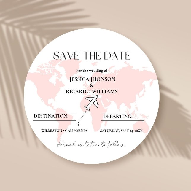 Temat Monogram resa i bröllop sparar datumet runt Inbjudningar (Skapare uppladdad)