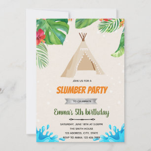 Temat Tropical luau theeption från bassäng Inbjudningar