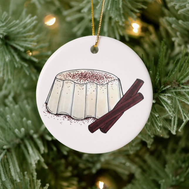 Tembleque Puerto Rican nyår Coconut Pudding Julgransprydnad Keramik (Träd)