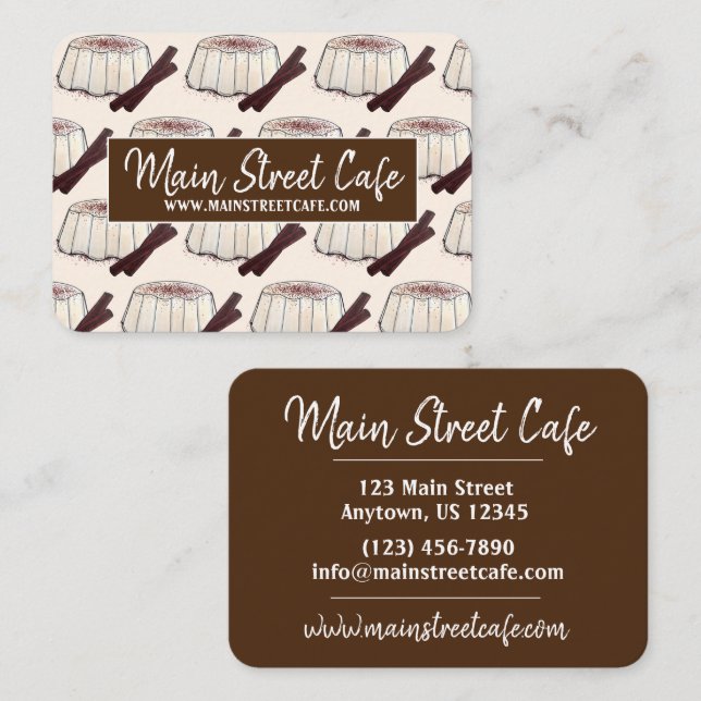 Tembleque Puerto Rican nyår Coconut Pudding Visitkort (Fram/baksida)