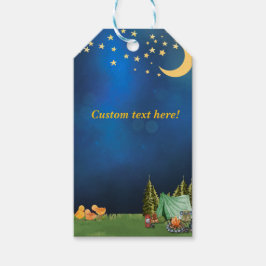 Temdetikett för campingplats presentetikett