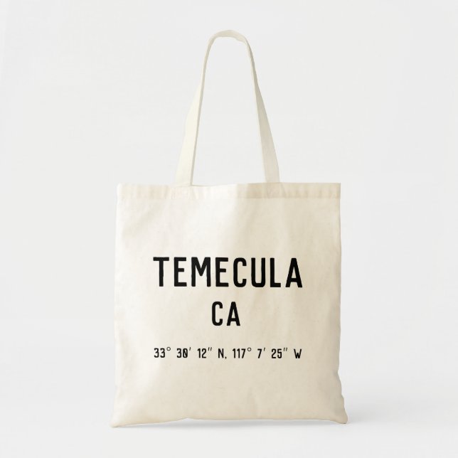 TEMECULA, CA TOTE BAG TYGKASSE (Framsidan)
