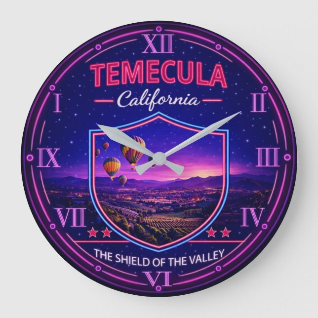 Temecula California Hot Air Balloon  Stor Klocka (Framsida)
