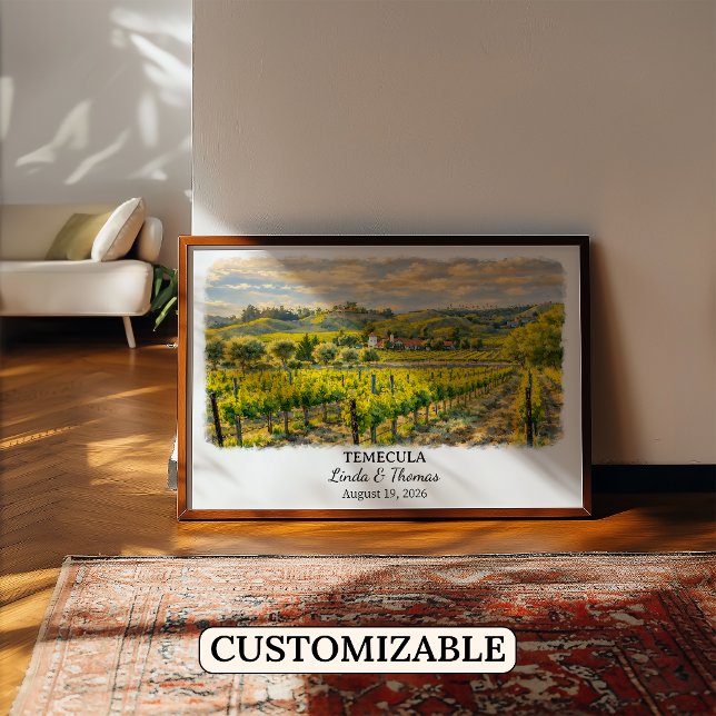 Temecula Kalifornien Affisch, Akvarell, Anpassad Poster (Skapare uppladdad)