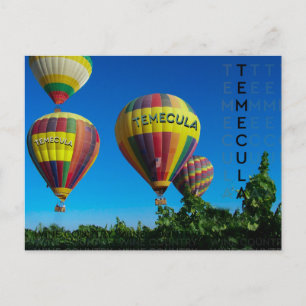 Temecula Wine Country Varmt Luftballong Postkort Vykort