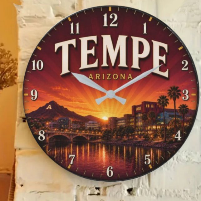 Tempe Arizona Desert Sunset City Stor Klocka (Skapare uppladdad)