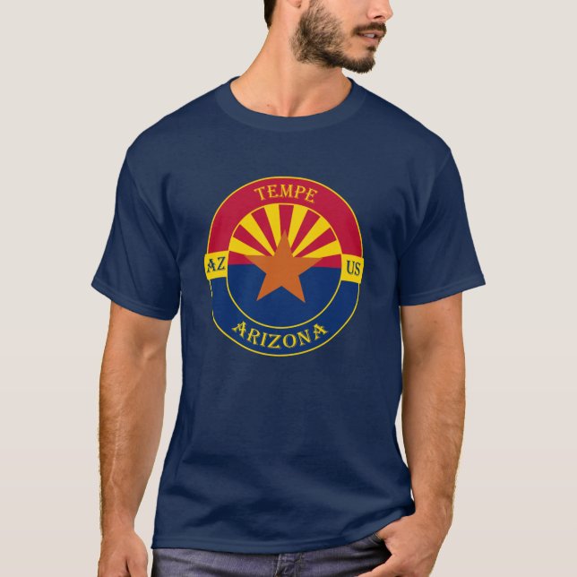 Tempe Arizona Flag USA Seal Stamp Badge Travel Sou T Shirt (Framsida)