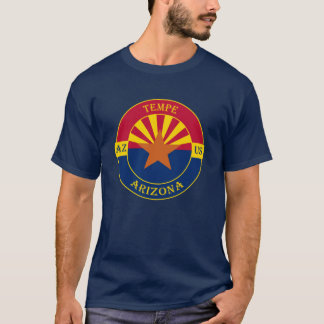 Tempe Arizona Flagga USA Sigill Stämpel Märke Resa T Shirt