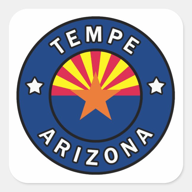 Tempe Arizona Fyrkantigt Klistermärke (Framsida)