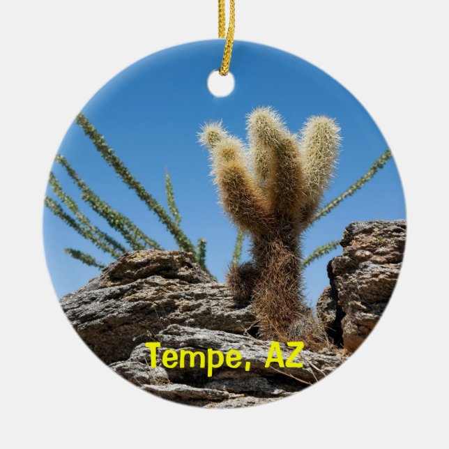 Tempe Arizona Keepsaké Julgransprydnad Keramik (Framsidan)
