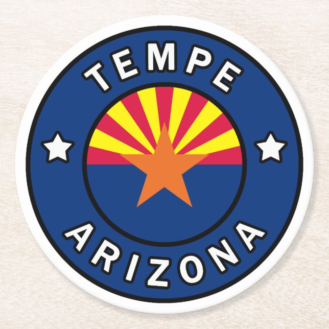 Tempe Arizona Underlägg Papper Rund (Framsidan)