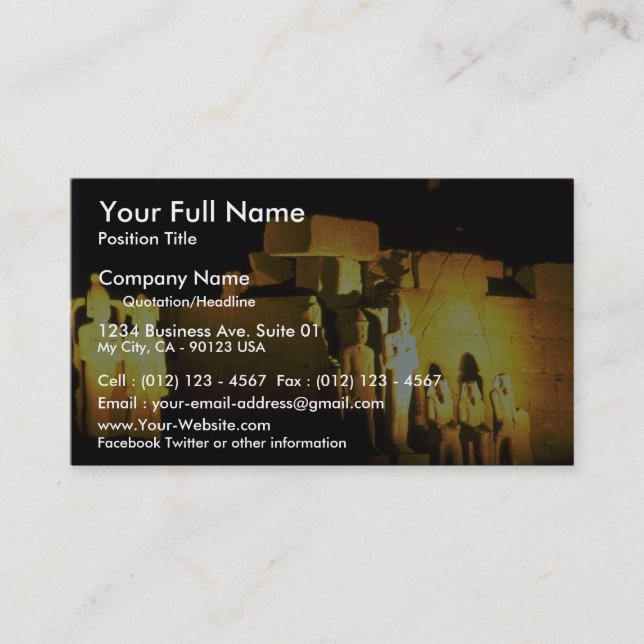 Tempel av amonen, Karnak tempel, Luxor, Visitkort (Framsida)