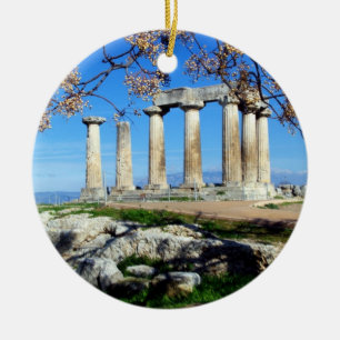 Tempel av Apollo - Corinth Julgransprydnad Keramik