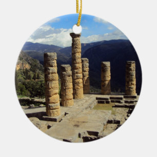 Tempel av Apollo - Delphi Julgransprydnad Keramik