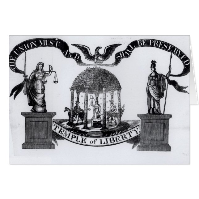 Tempel av frihet, 1834 hälsningskort (Framsidan Horizontal)