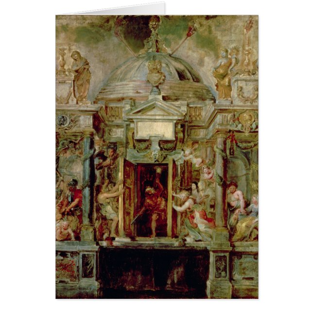 Tempel av Janus, 1630s Hälsningskort (Framsidan)