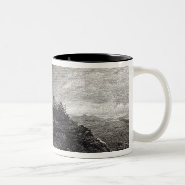 Tempel av Minerva Sunium som inristas av J. Två-Tonad Mugg (Höger)