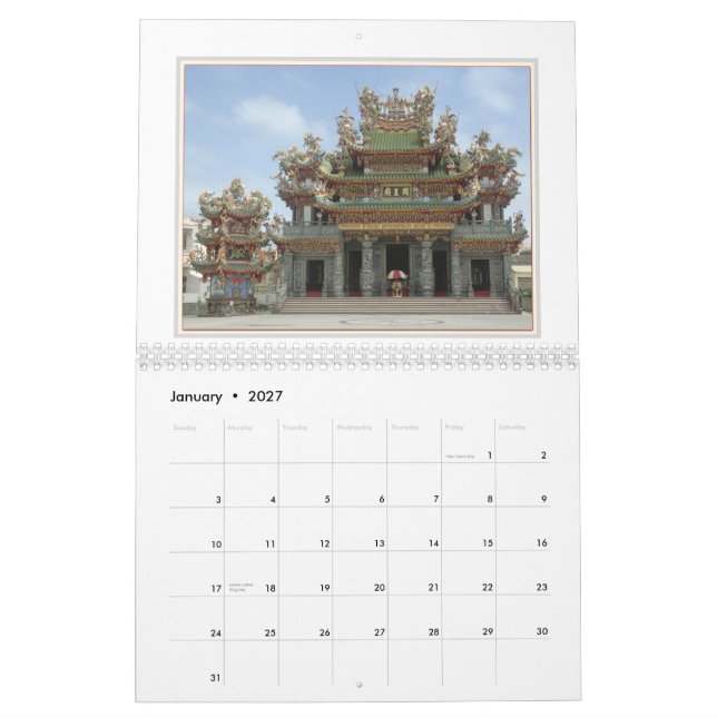 Tempel av Taiwan Kalender (Jan 2027)
