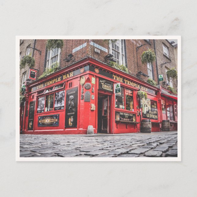 Tempel Bar Dublin Irländsk Pubbfoto Vykort (Framsida)