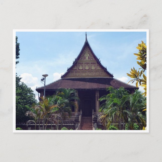 tempel buddha laos vykort (Framsida)