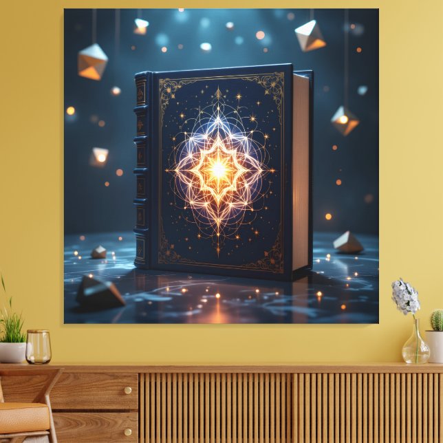 Tempel des Wissens – Die ewige Bibliothek   Canvastryck (Insitu (Vardagsrum))