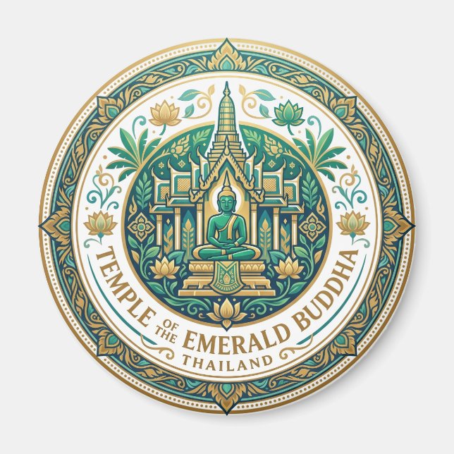 Tempel för den smaragdgröna Buddha (Wat Phra Kaew) Magnet (Framsidan)