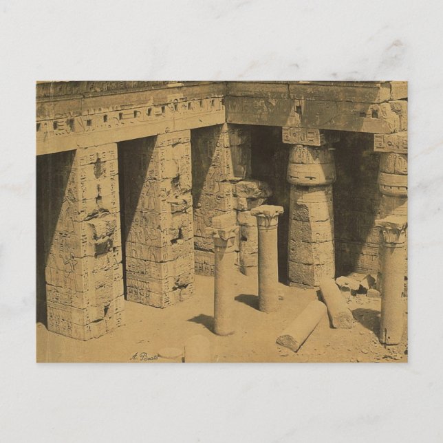 Tempel III. Egypten omkring 1870 Vykort (Framsida)