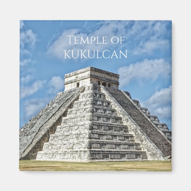 Tempel Kukulcán, Pyramid, Chichen Itza, Mexiko Magnet (Framsidan)