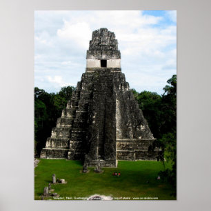 Tempel mig, Tikal, Guatemala Poster