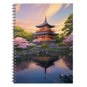 Tempel på Banker i Picturesque Sjö Anteckningsbok