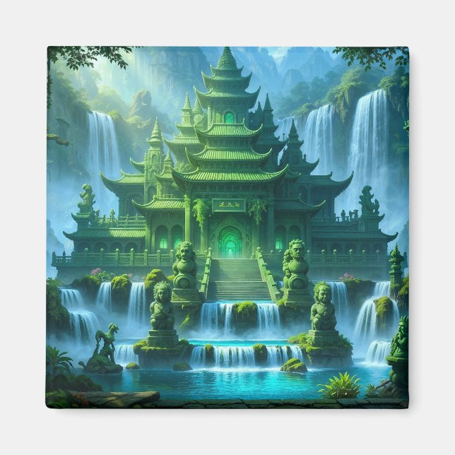 Tempel slottet för den hemliga jade tronen magnet (Framsidan)