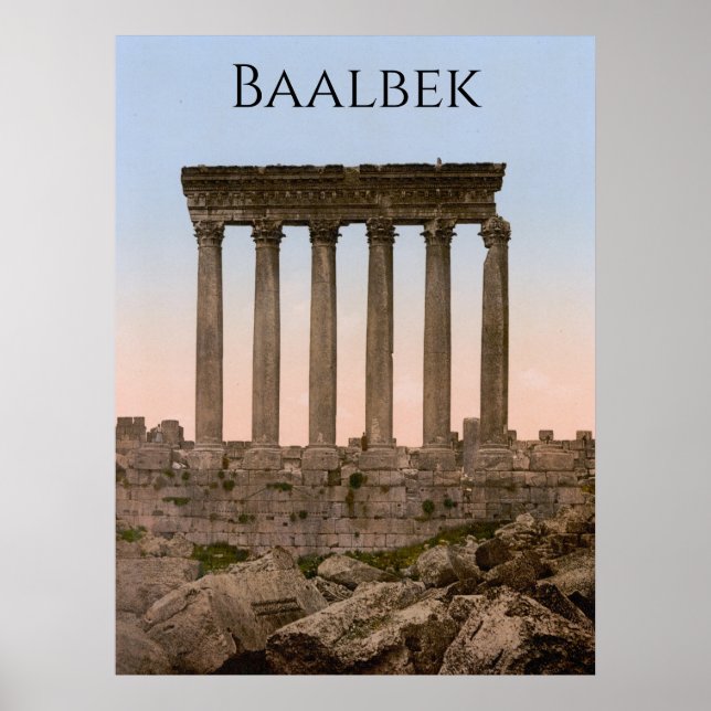 Tempel Sol i Baalbek Poster (Framsidan)