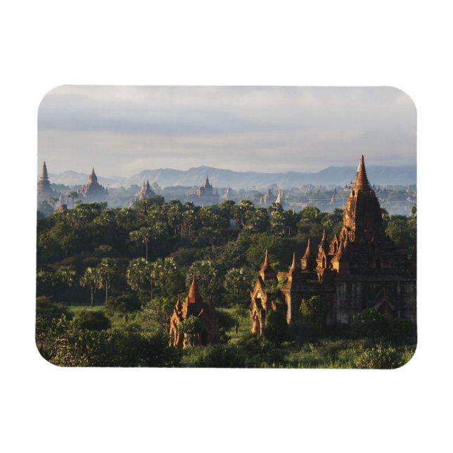 Tempel vid soluppgång, Bagan, Myanmar Magnet (Horisontell)