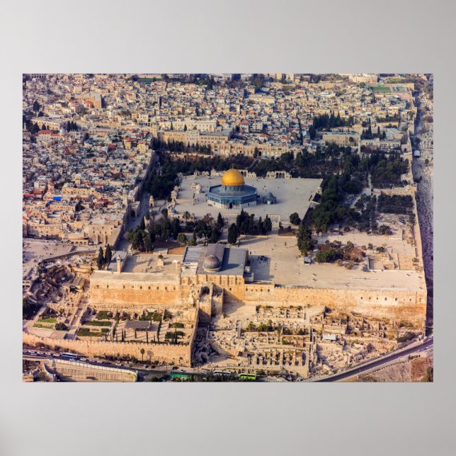 Tempelberget i den gamla staden Jerusalem Poster (Framsidan)