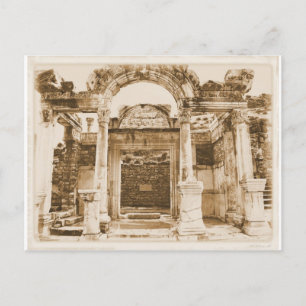 Tempelet av Hadrian i Ephesus VINTAGE FOTOGRAFERAR Vykort