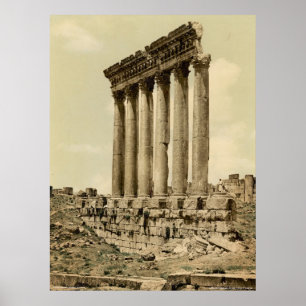 Tempelet av solen, sida beskådar, Baalbek, heligt Poster