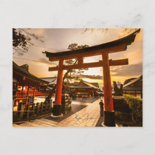 Tempelfoto för vintage resor Kyoto Japan Vykort