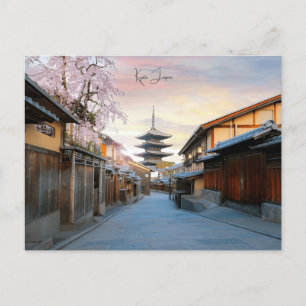 Tempelfoto för vintage resor Kyoto Japan Vykort