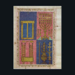 Tempelinstrumenten Vykort<br><div class="desc">Italienska skolans instrument "Fru OR.26 fol.26r",  från Hebrew Bible vid Biblioteca Estense Universitaria i Modena,  Italien. Tempelinstrumentet,  "Ms.OR.26 fol.26r" från hebreiska bibeln,  skapades runt 1500-talet.</div>