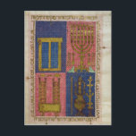 Tempelinstrumenten Vykort<br><div class="desc">Italienska skolans instrument "Fru OR.26 fol.26r",  från Hebrew Bible vid Biblioteca Estense Universitaria i Modena,  Italien. Tempelinstrumentet,  "Ms.OR.26 fol.26r" från hebreiska bibeln,  skapades runt 1500-talet.</div>