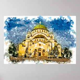 Tempeln Saint Sava Belgrad Srbija Poster