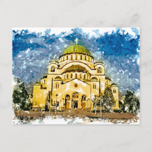 Tempeln Saint Sava Belgrad Srbija Vykort