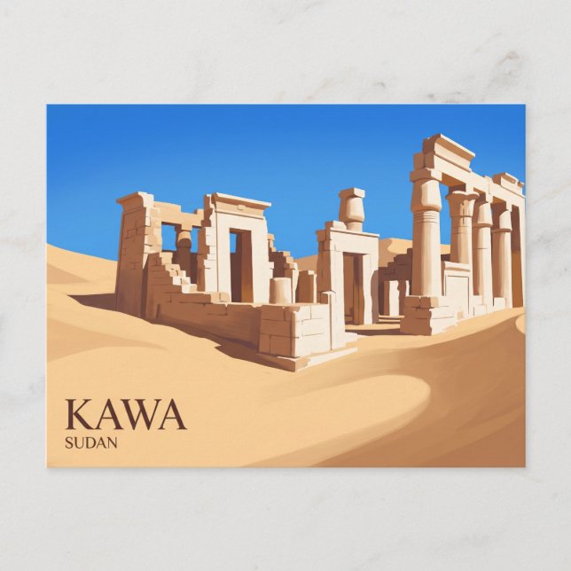 Tempelruinerna i Kawa Sudan Vykort (Framsida)