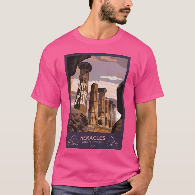 Tempeltemplet Heracles Agrigento Valley of the Tem T Shirt (Framsida)