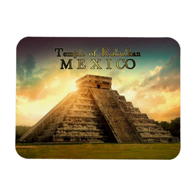 Tempeltemplet Kukulkan Mexico stilized Magnet (Horisontell)