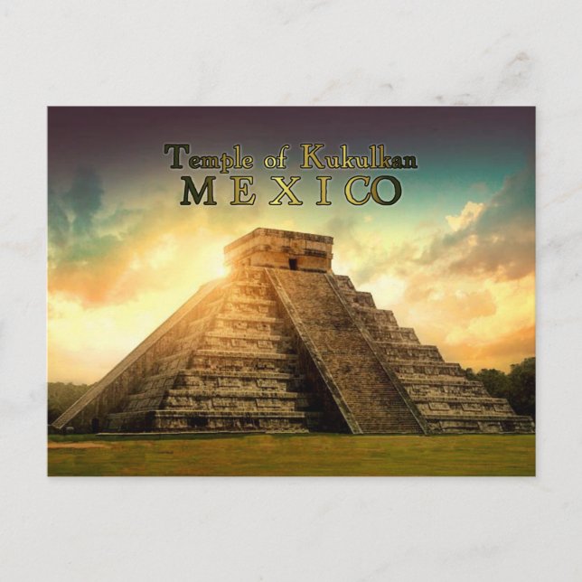 Tempeltemplet Kukulkan Mexico stilized Vykort (Framsida)